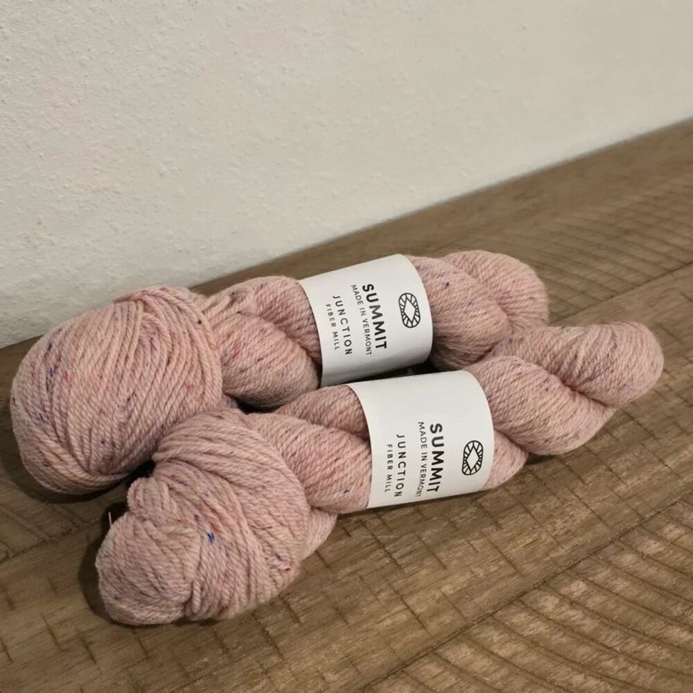 Junction Fiber Mill Summit Corriedale Confetti Light Pink Yarn 2 Skeins 380 Yds